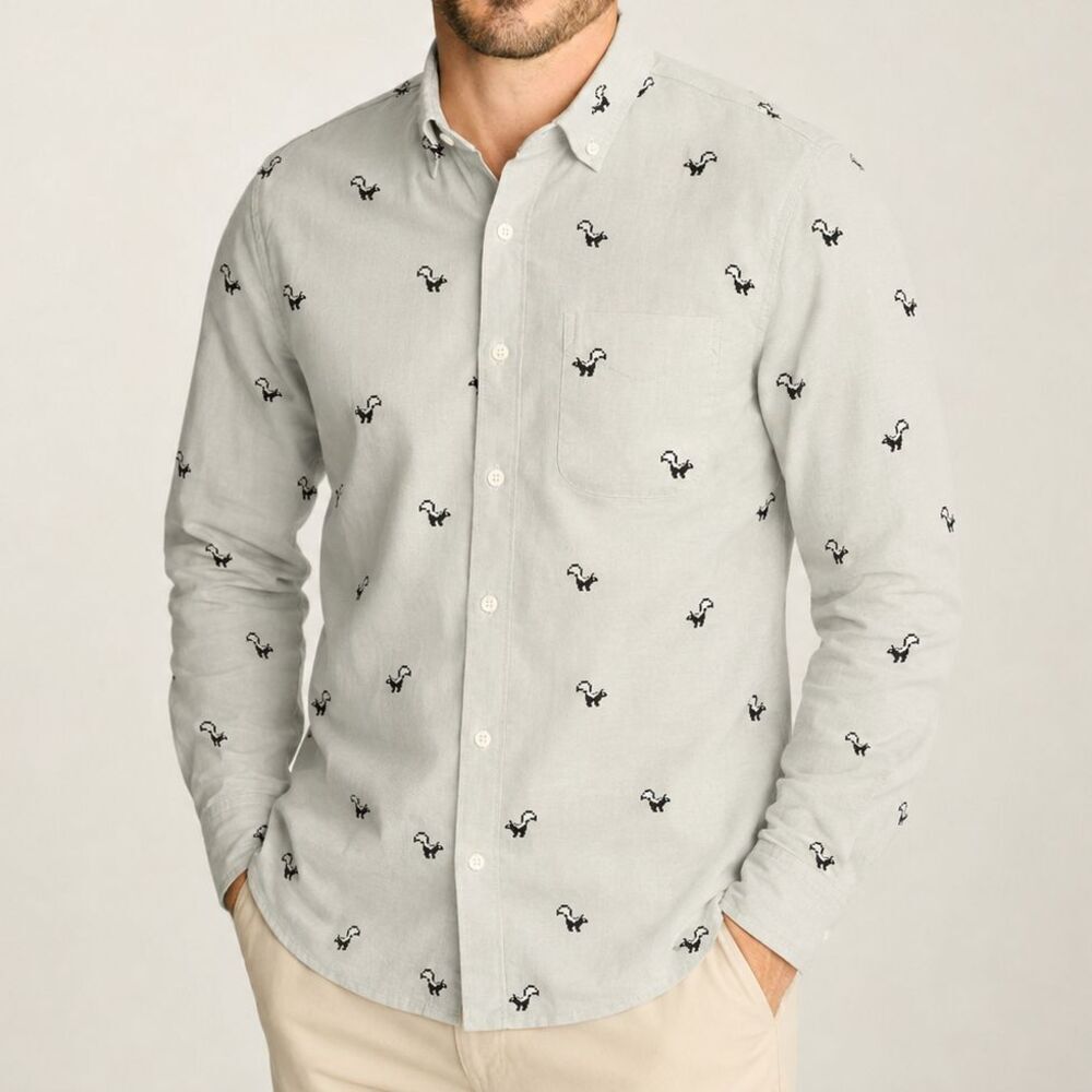 Bonobos Everyday Squirrel Print Men's Shirt Buttondown Athletic Fit M 288718